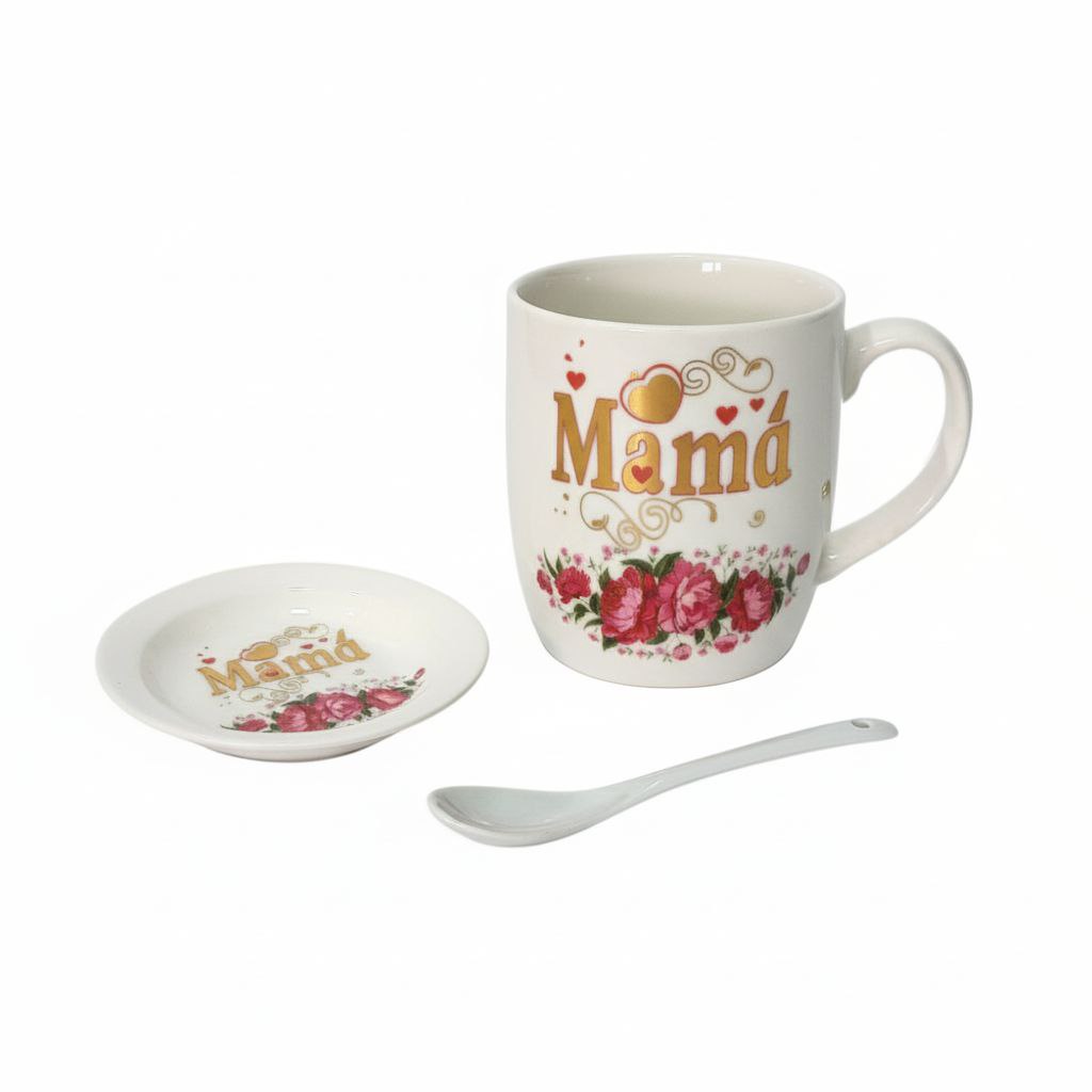 SET DE TAZA DE REGALO DE DIA DE LA MADRE DE CERAMICA 3PCS BENELI HOME