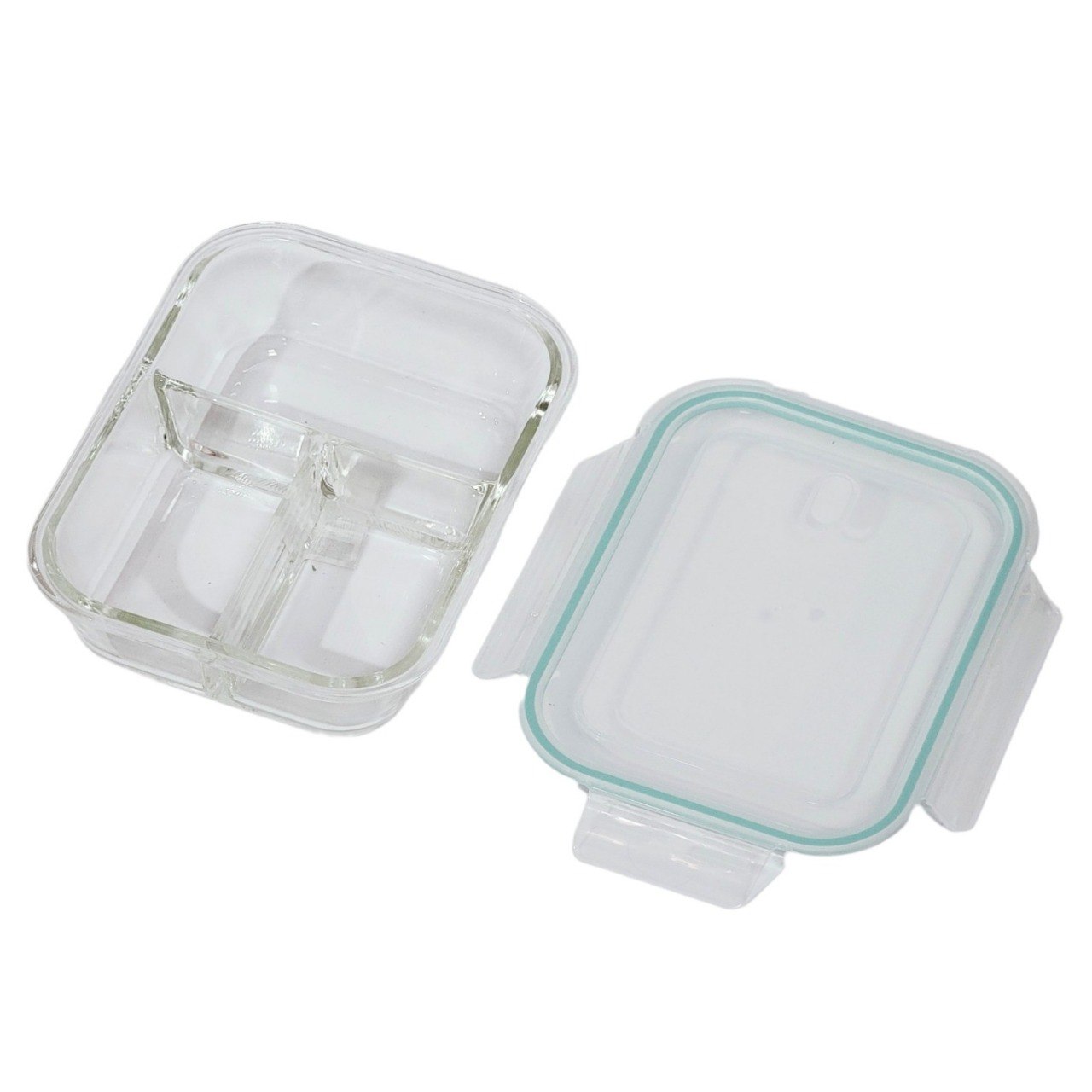 RECIPIENTE PANA HERMETICO DE VIDRIO CON TRIPLE DIVISION BENELI HOME 21X16X7CM