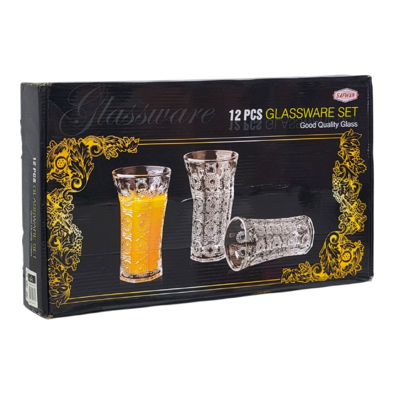 SET DE VASOS DE CRISTAL PREMIUM 12PCS BENELI HOME