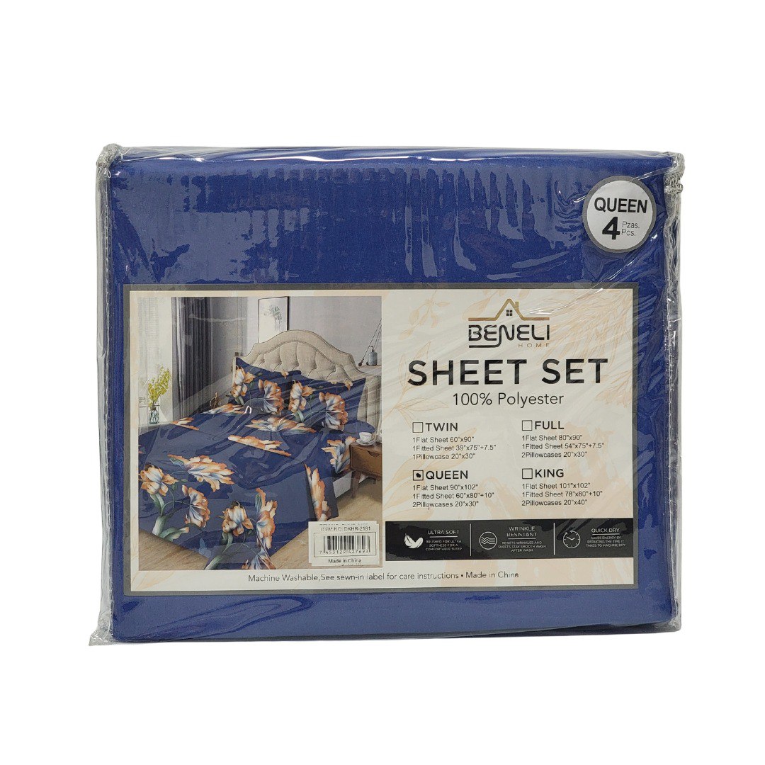 JUEGO DE CAMA ELEGANTE QUEEN 4PCS BENELI HOME