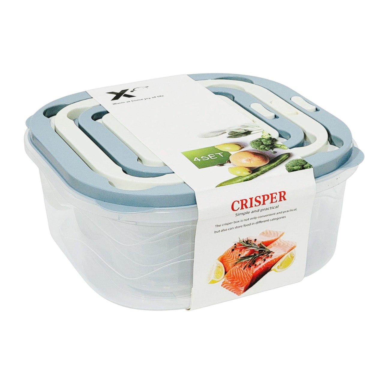 SET DE RECIPIENTES PANAS PARA ALIMENTOS HERMETICOS APILABLES 4PCS BENELI HOME