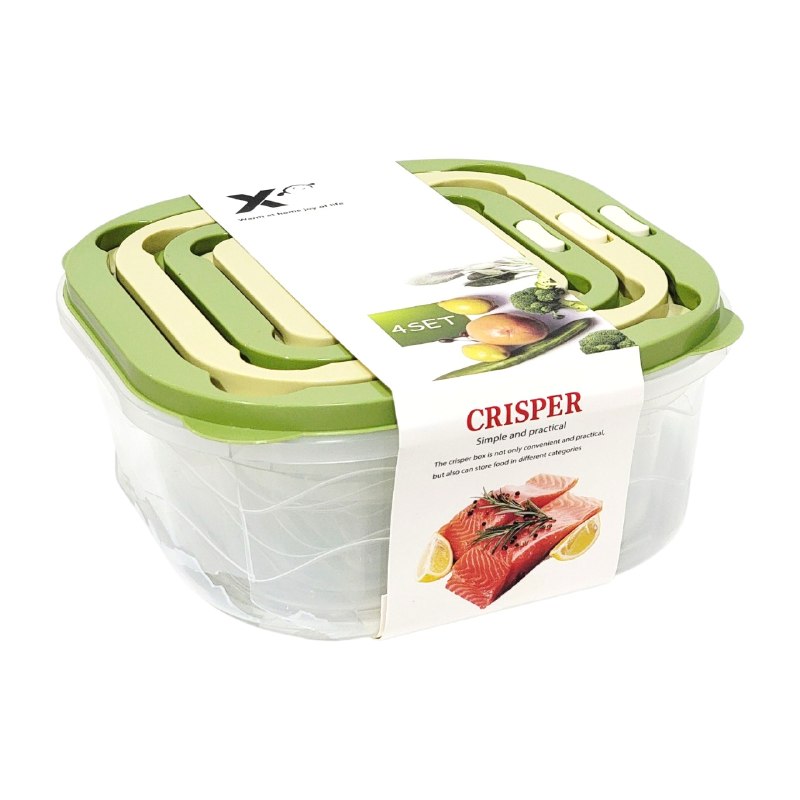 SET DE RECIPIENTES PANAS PARA ALIMENTOS HERMETICOS APILABLES 4PCS BENELI HOME