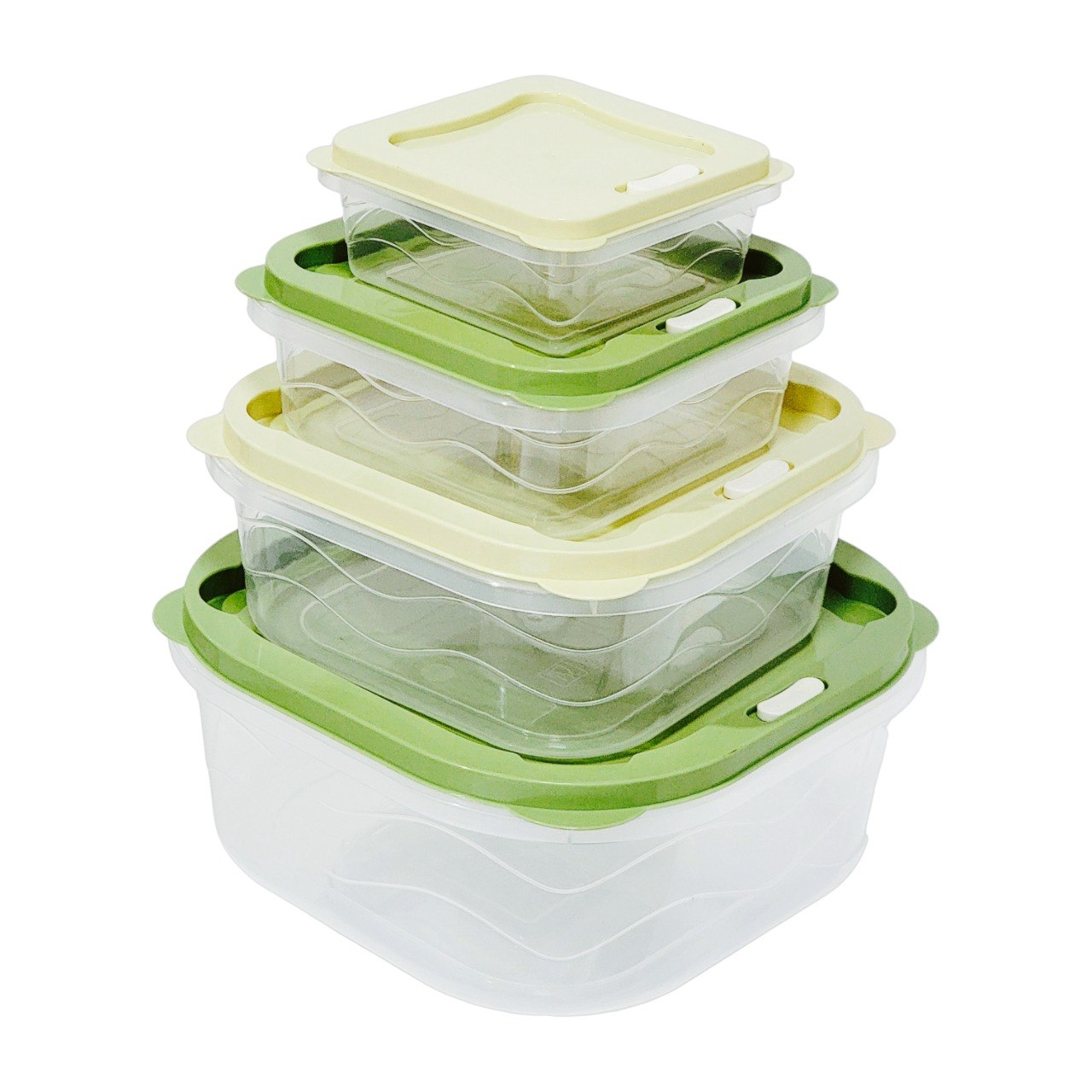 SET DE RECIPIENTES PANAS PARA ALIMENTOS HERMETICOS APILABLES 4PCS BENELI HOME