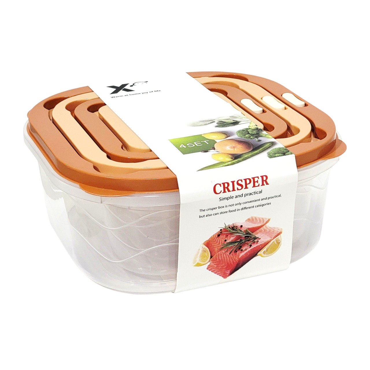 SET DE RECIPIENTES PANAS PARA ALIMENTOS HERMETICOS APILABLES 4PCS BENELI HOME