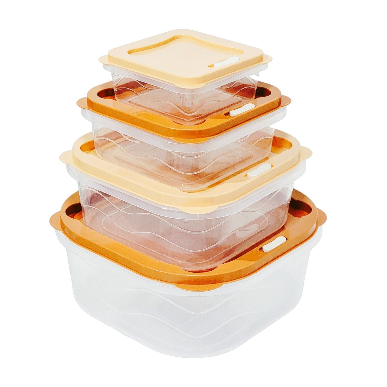 SET DE RECIPIENTES PANAS PARA ALIMENTOS HERMETICOS APILABLES 4PCS BENELI HOME