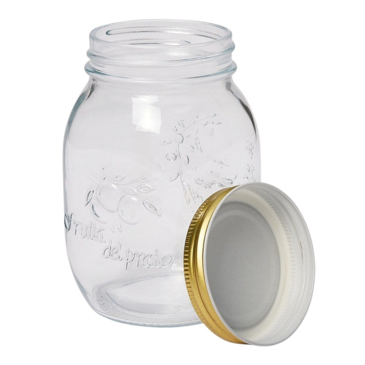 RECIPIENTE FRASCO DE VIDRIA HERMETICO CON TAPA METALICA BENELI HOME 500ML