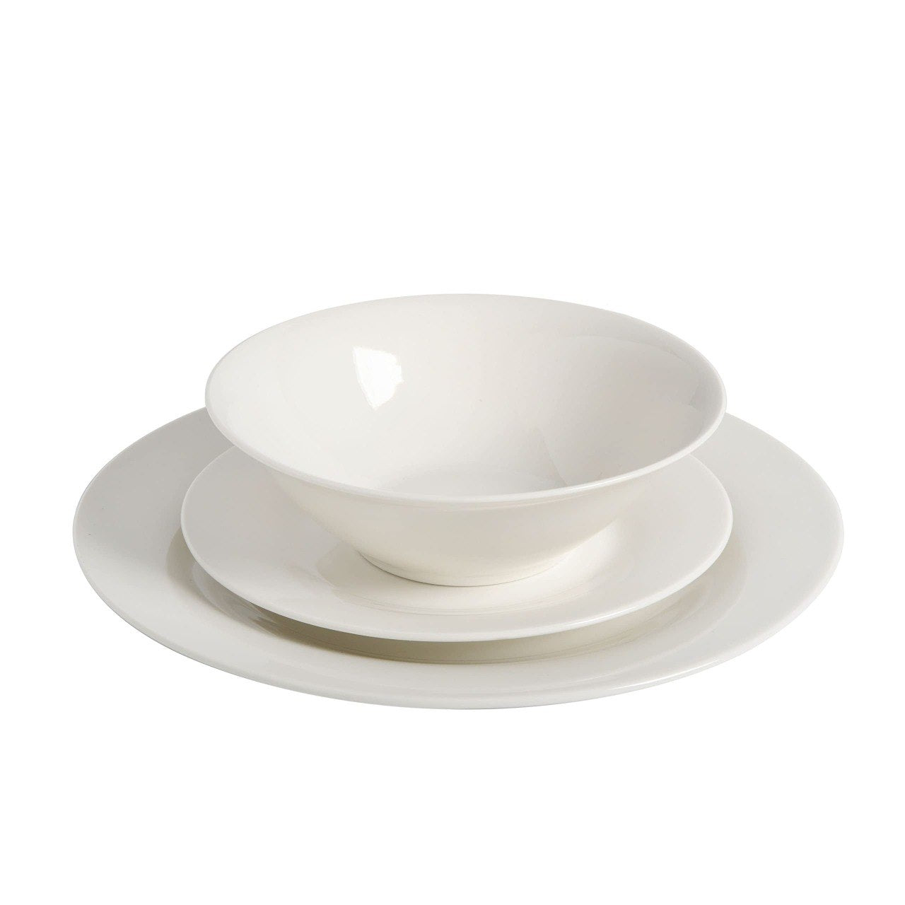 SET DE PLATOS VAJILLA BLANCO DE PORCELANA 12PCS BENELI HOME