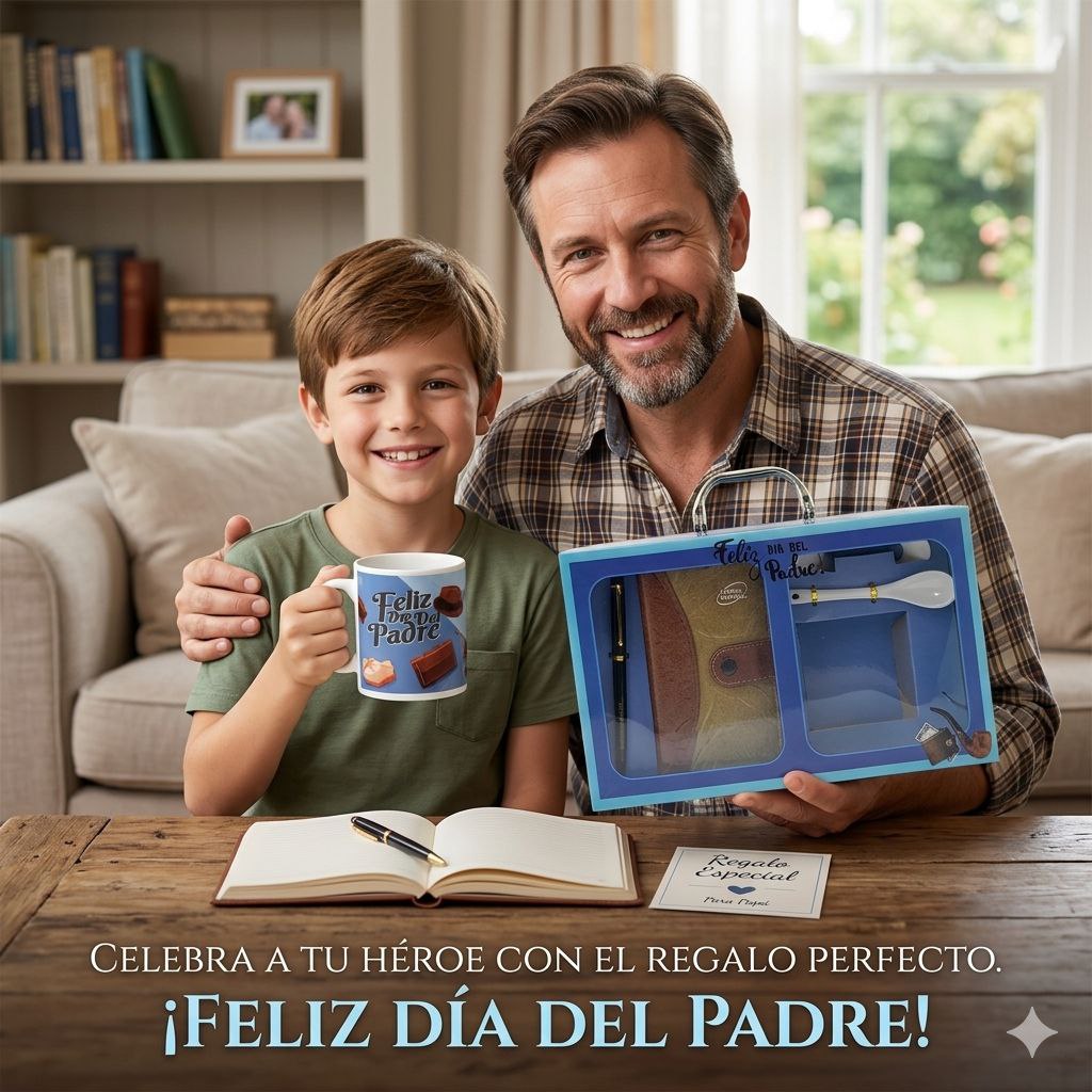 SET DE TAZA DE REGALO Y AGENDA PARA PAPÁ 5PCS BENELI HOME