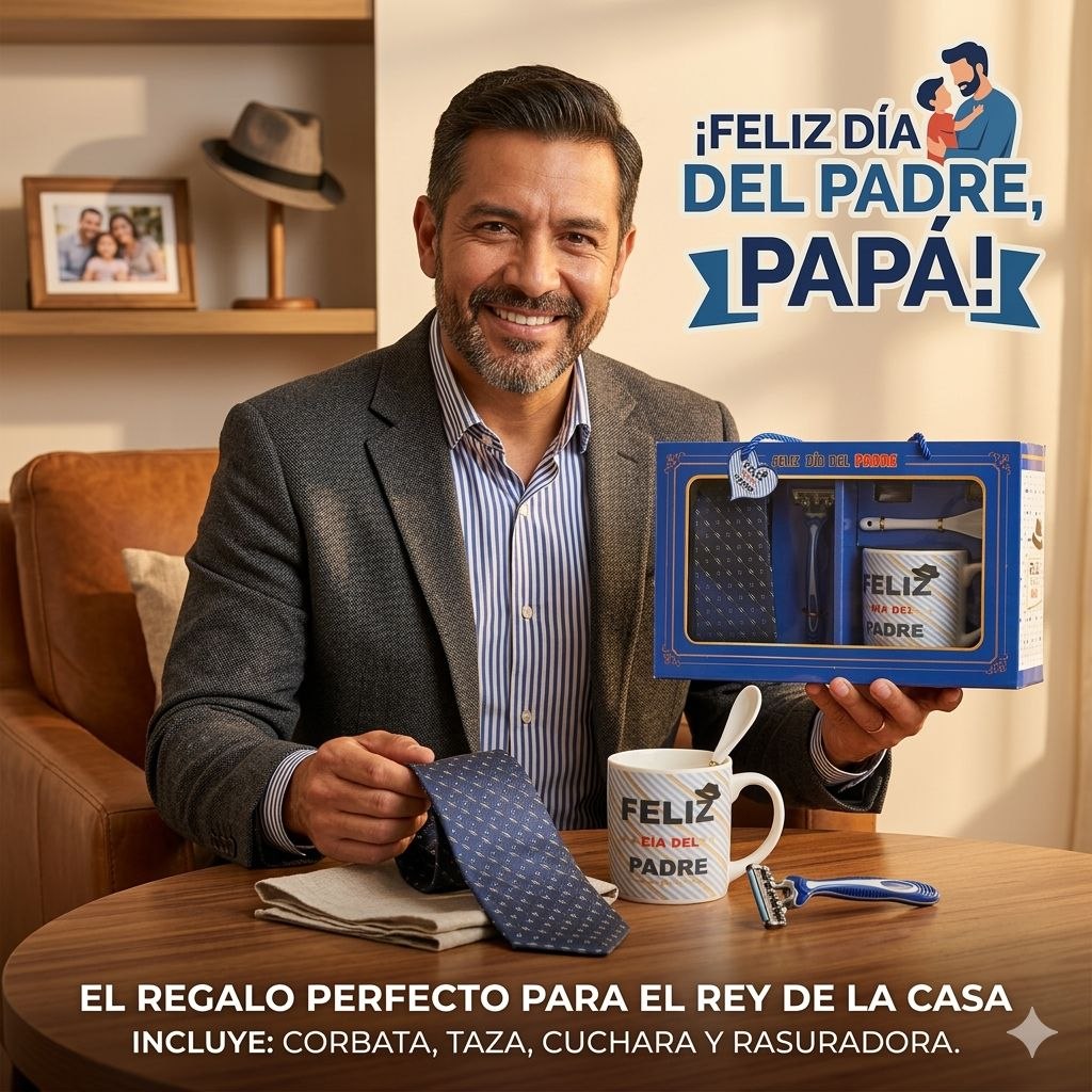 SET DE TAZA DE REGALO Y CORBATA PARA PAPÁ 5PCS BENELI HOME