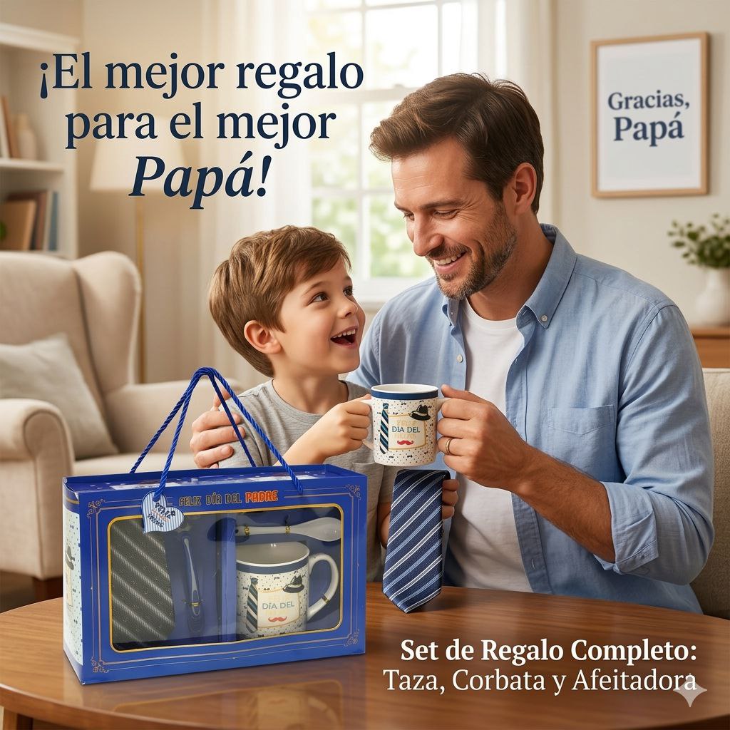 SET DE TAZA DE REGALO Y CORBATA PARA PAPÁ 5PCS BENELI HOME