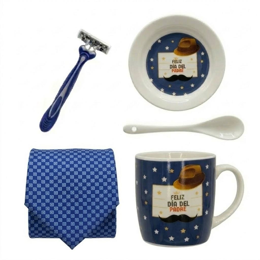 SET DE TAZA DE REGALO Y CORBATA PARA PAPÁ 5PCS BENELI HOME