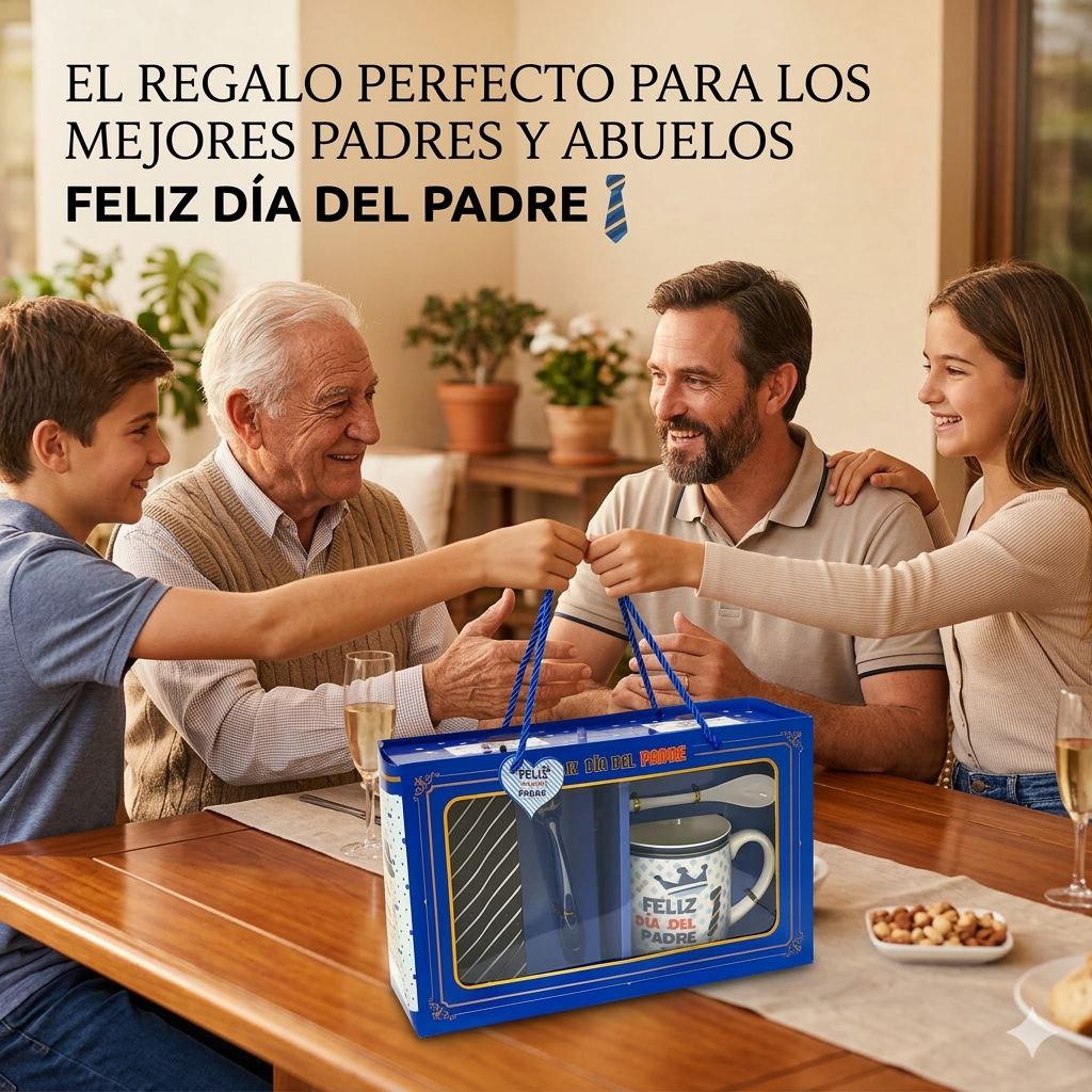 SET DE TAZA DE REGALO Y CORBATA PARA PAPÁ 5PCS BENELI HOME