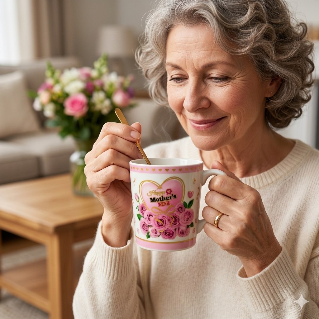 SET DE TAZA DE REGALO DE DIA DE LA MADRE CON CUCHARA BENELI HOME