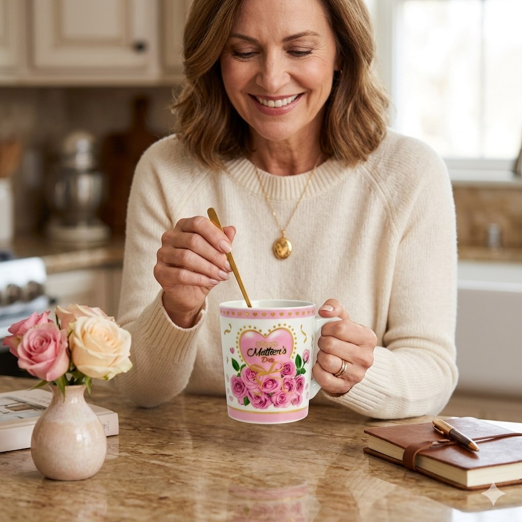 SET DE TAZA DE REGALO DE DIA DE LA MADRE CON CUCHARA BENELI HOME