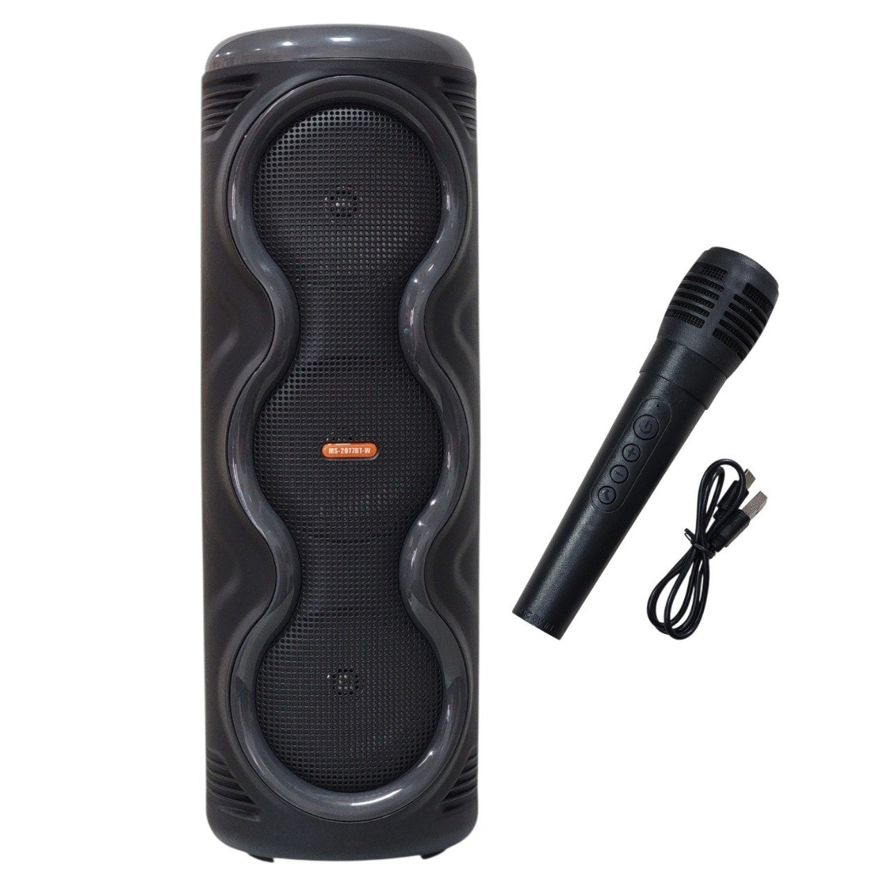 PARLANTE ALTAVOZ DE TORRE INALAMBRICO CON PANEL RGB COMPRLETO MODELO MS-2077BT-W 80CM