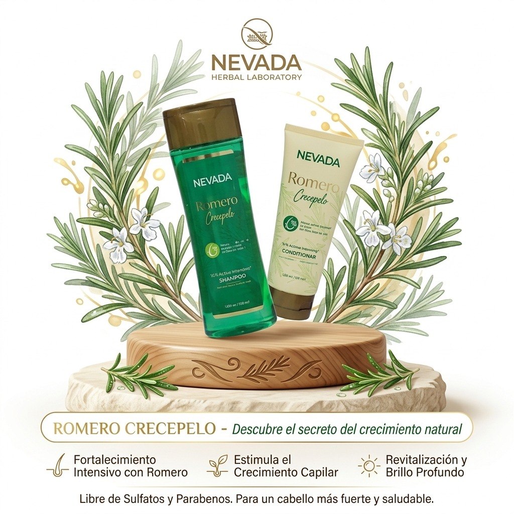 SET DE SHAMPOO Y ACONDICIONADOR ANTICAIDA CON EXTRACTO NATURAL DE ROMERO 2PCS NEVADA