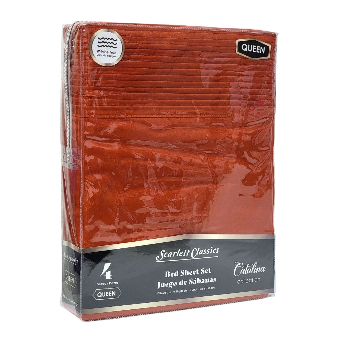 JUEGO DE SABANAS PREMIUM TAMAÑO QUEEN 4PCS SCARLETT CLASSICS