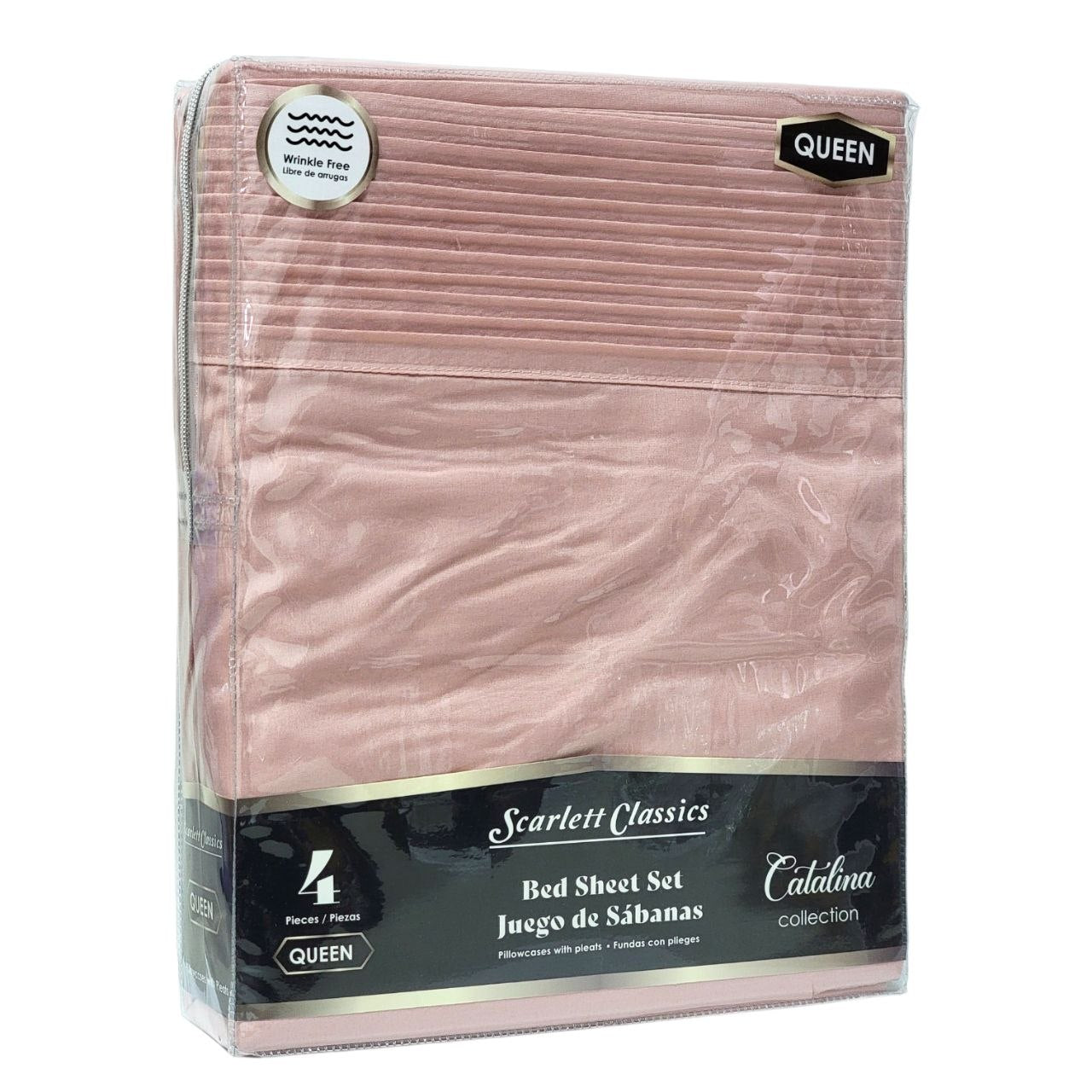 JUEGO DE SABANAS PREMIUM TAMAÑO QUEEN 4PCS SCARLETT CLASSICS