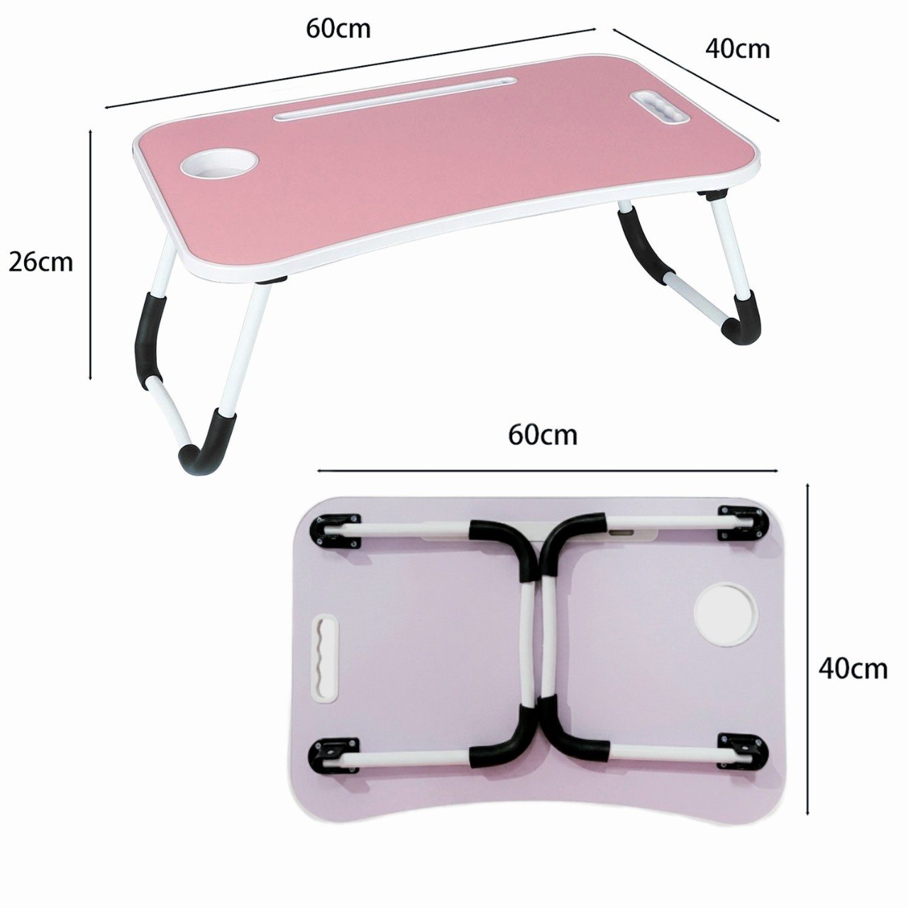 MESA PLEGABLE PORTATIL PARA LAPTOP MULTIFUNCIONAL 40X60CM + 27CM