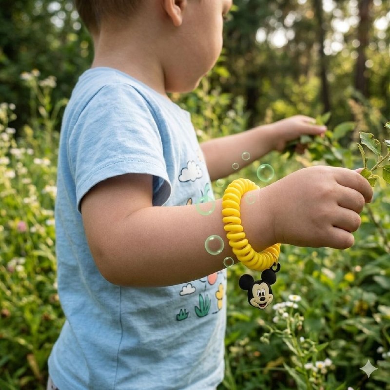 PULSERA REPELENTE DE INSECTOS CON DISEÑO DE MICKEY MOUSE PARA NIÑOS