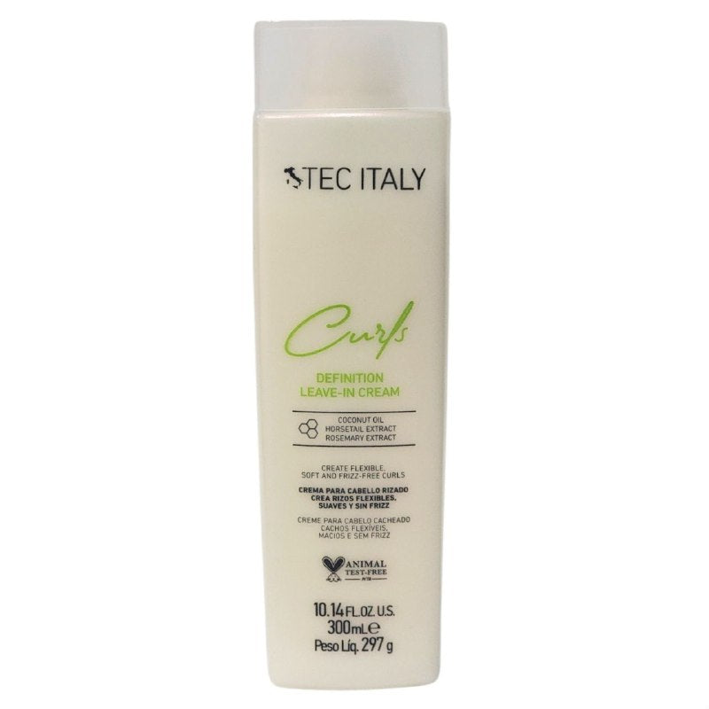 CREMA PARA PEINAR  PARA RIZOS SIN ENJUAGUE CON ACEITE DE COCO Y EXTRACTO DE COLA DE CABALLO Y ROMERO TEC ITALY 300ML