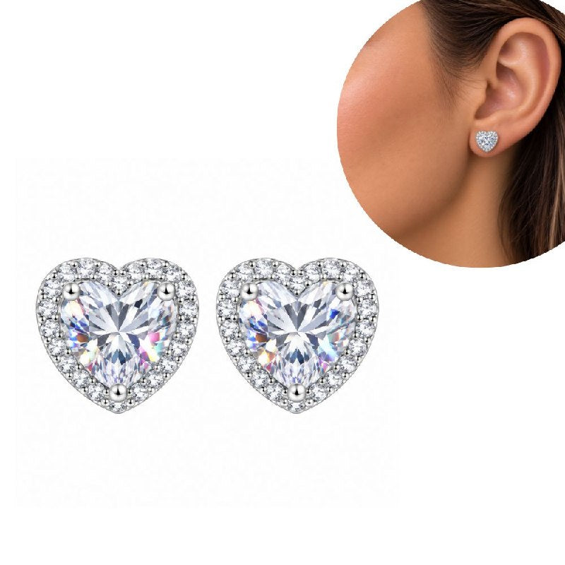 ARITOS DE ENCHAPE PARA DAMA CON DISEÑO DE CORAZON 1CM (DUPE DE PANDORA)