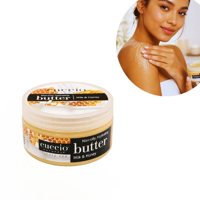 CREMA CORPORAL EXFOLIANTE E HIDRATANTE ILUMINADORA CON AROMA A LECHE Y MIEL CUCCIO 226G