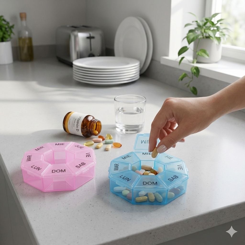 ORGANIZADOR DE PASTILLAS SEMANAL CIRCULAR STAY BEAUTIFUL
