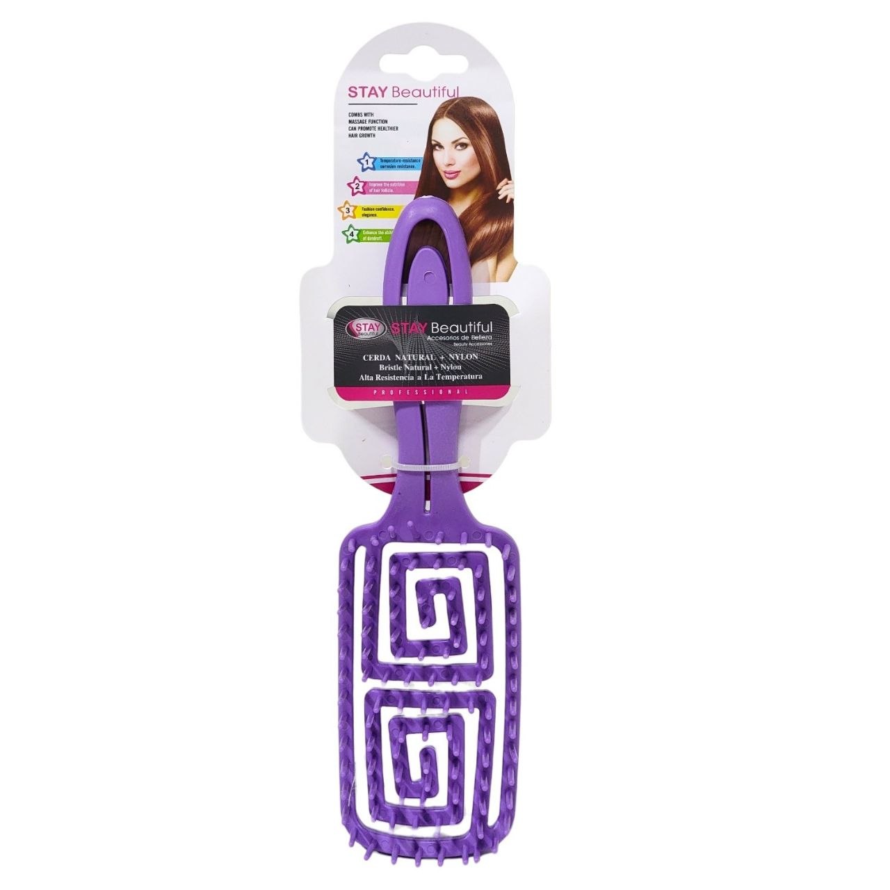 CEPILLO PARA EL CABELLO DESENREDANTE CON DISEÑO DE LABERINTO STAY BEAUTIFUL
