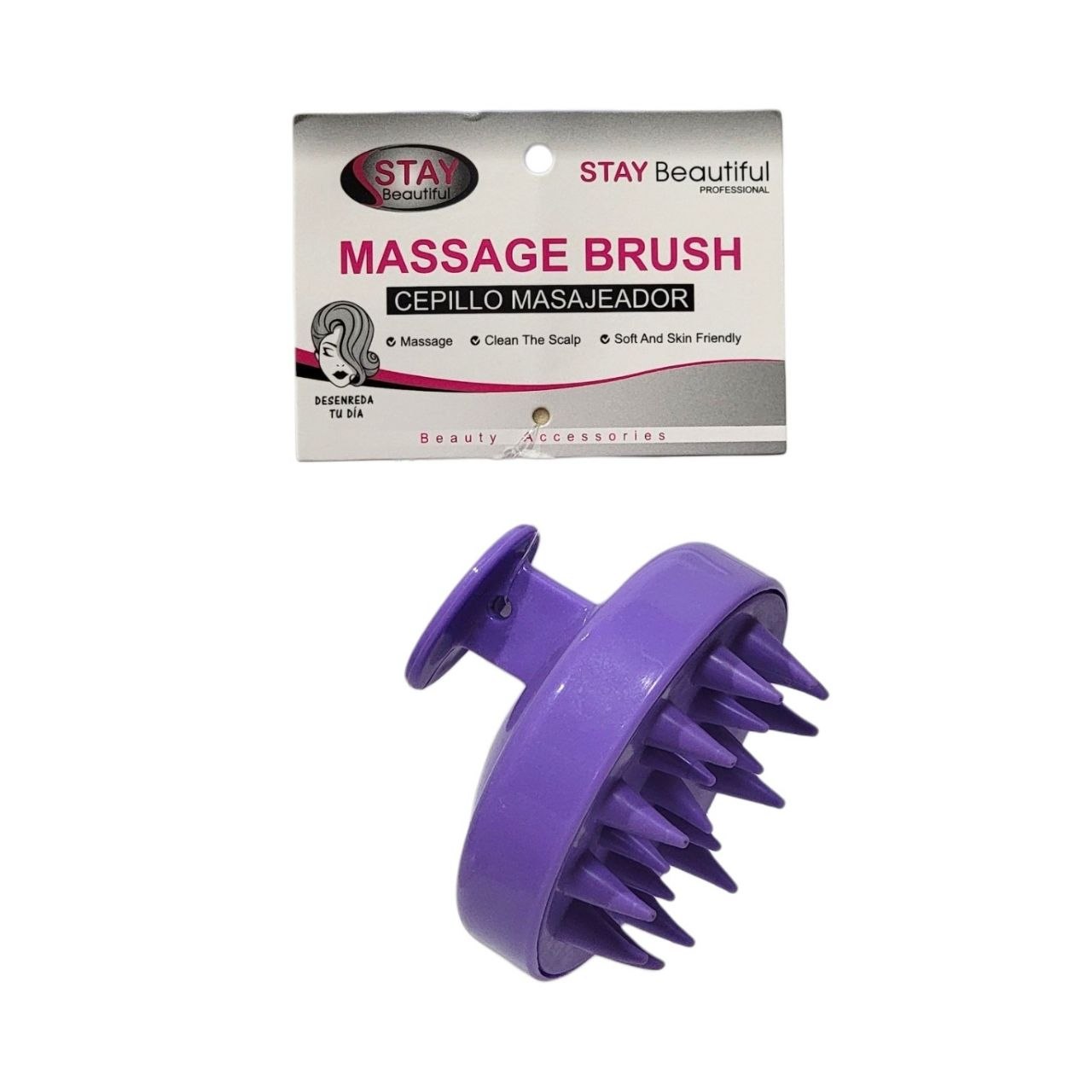 CEPILLO MASAJEADOR PARA EL CABELLO DE SILICONA STAY BEAUTIFUL