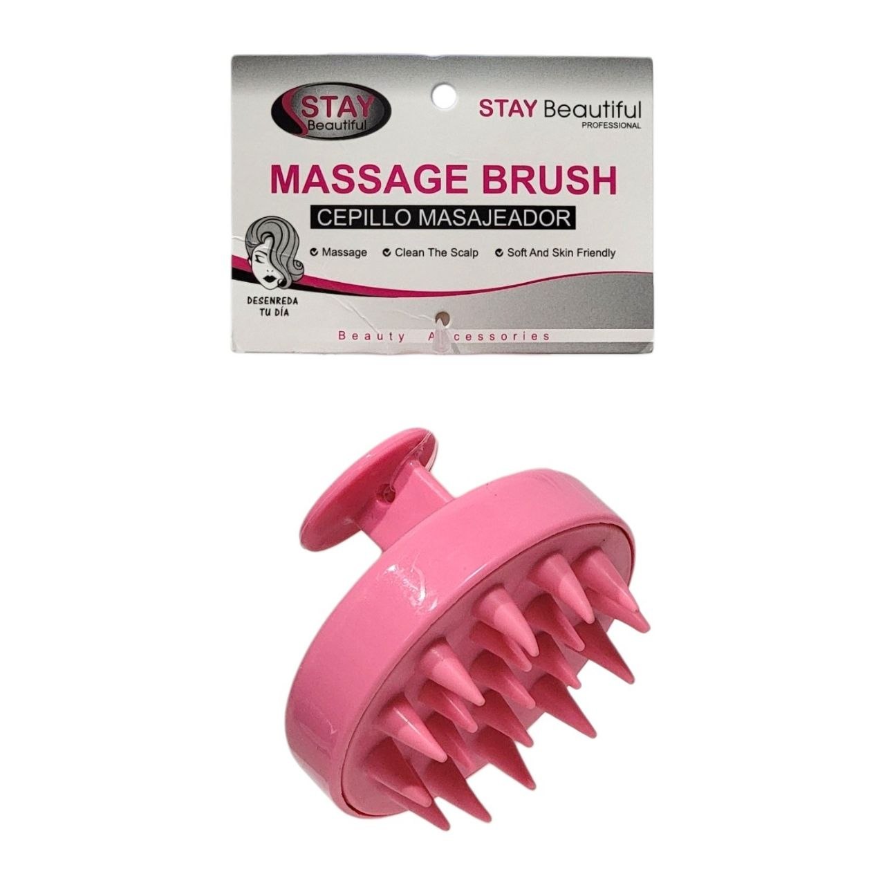 CEPILLO MASAJEADOR PARA EL CABELLO DE SILICONA STAY BEAUTIFUL