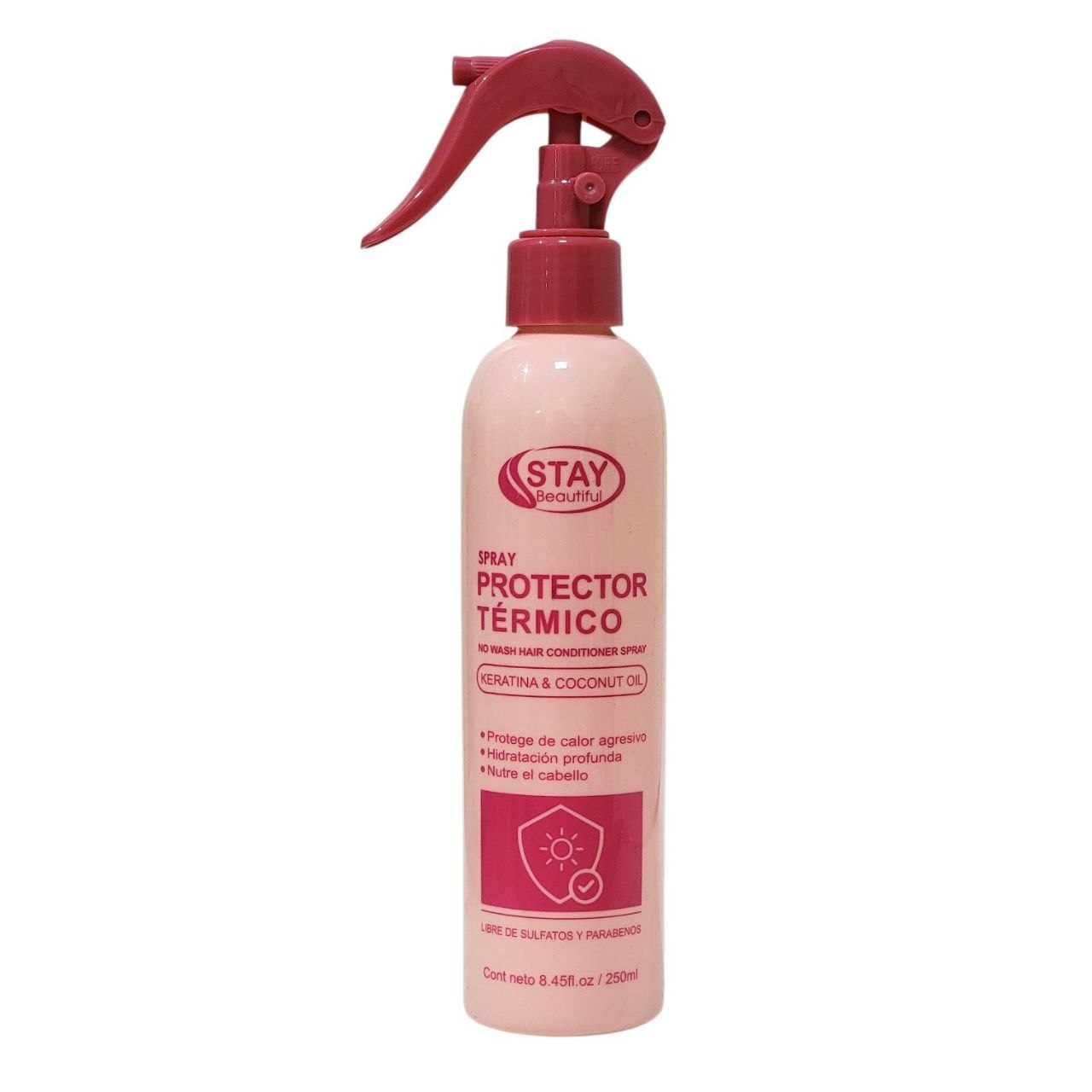 SPRAY PROTECTOR TERMICO PARA EL CABELLO DE QUERATINA Y ACEITE DE COCO STAY BEAUTIFUL 250ML