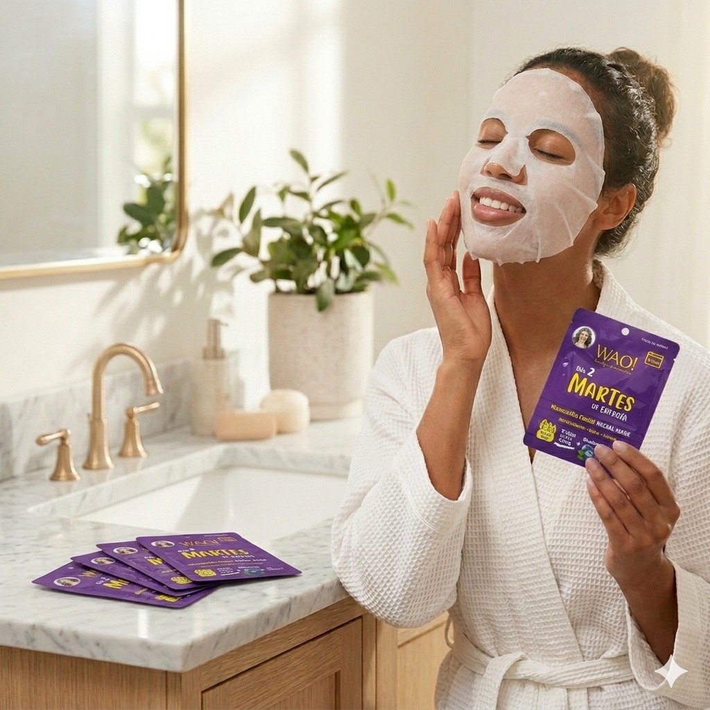 MASCARILLA FACIAL DIA 2 MARTES DE ENERGIA DE ARANDANO ANTIOXIDANTE WAO! 25G