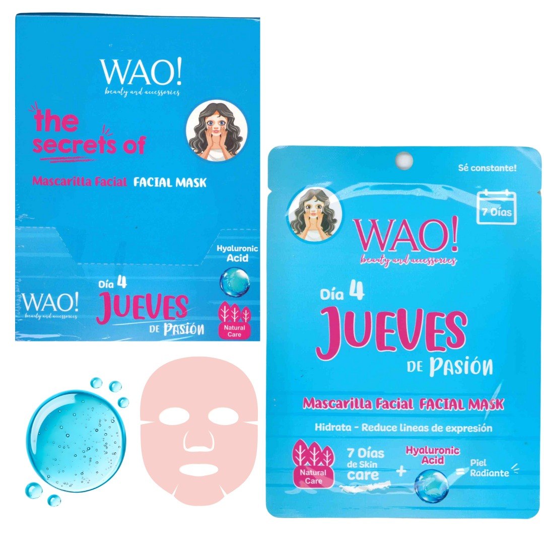 MASCARILLA FACIAL DIA 4 JUEVES DE PASION CON ACIDO HIALURONICO WAO! 25G