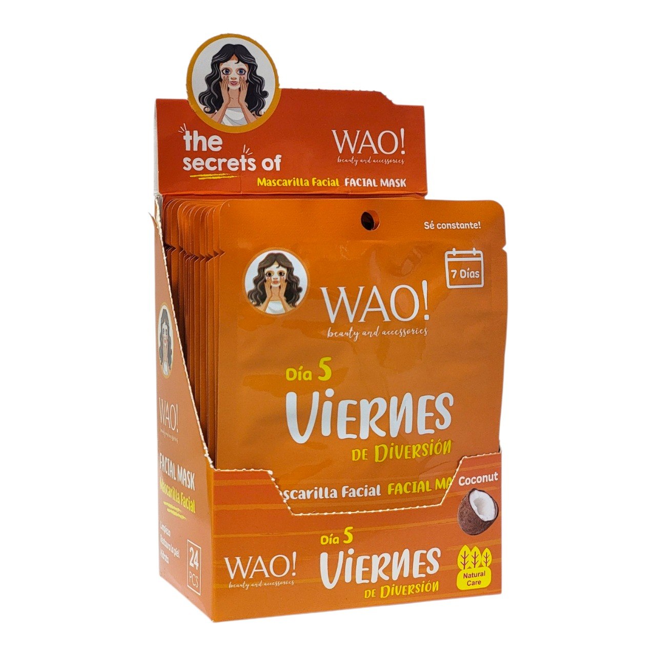 MASCARILLA FACIAL DIA 5 VIERNES DE DIVERSION CON COCO RESTAURADOR WAO! 25G