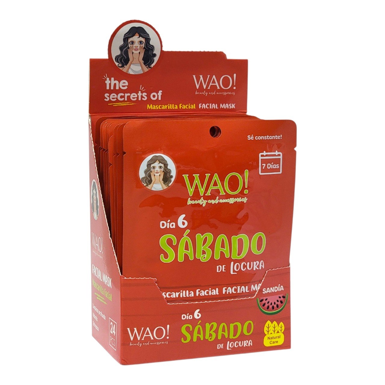 MASCARILLA FACIAL DIA 6 SABADO DE LOCURA CON ESENCIA DE SANDIA WAO! 25G