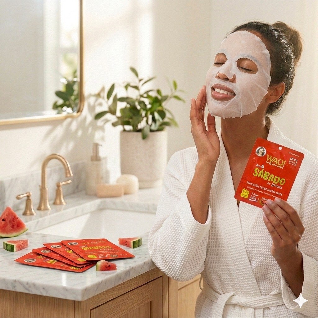 MASCARILLA FACIAL DIA 6 SABADO DE LOCURA CON ESENCIA DE SANDIA WAO! 25G