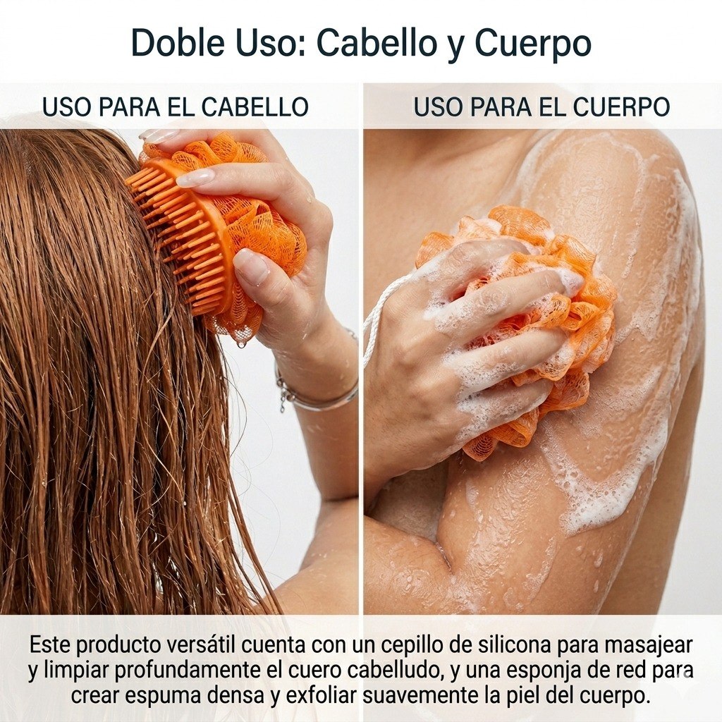 ESPONJA DE MALLA DE BAÑO PARA EXFOLIACION CORPORAL Y CAPILAR STAY BEAUTIFUL
