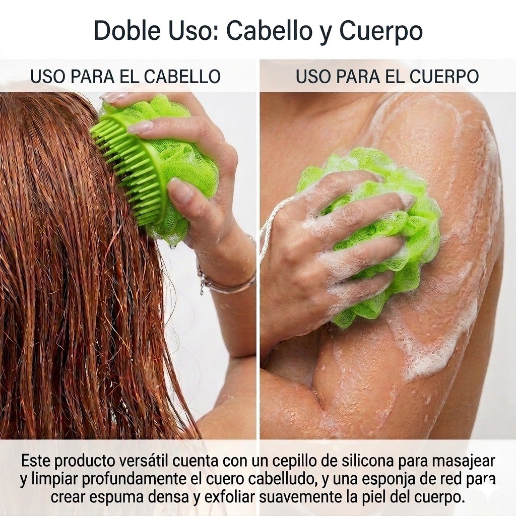 ESPONJA DE MALLA DE BAÑO PARA EXFOLIACION CORPORAL Y CAPILAR STAY BEAUTIFUL