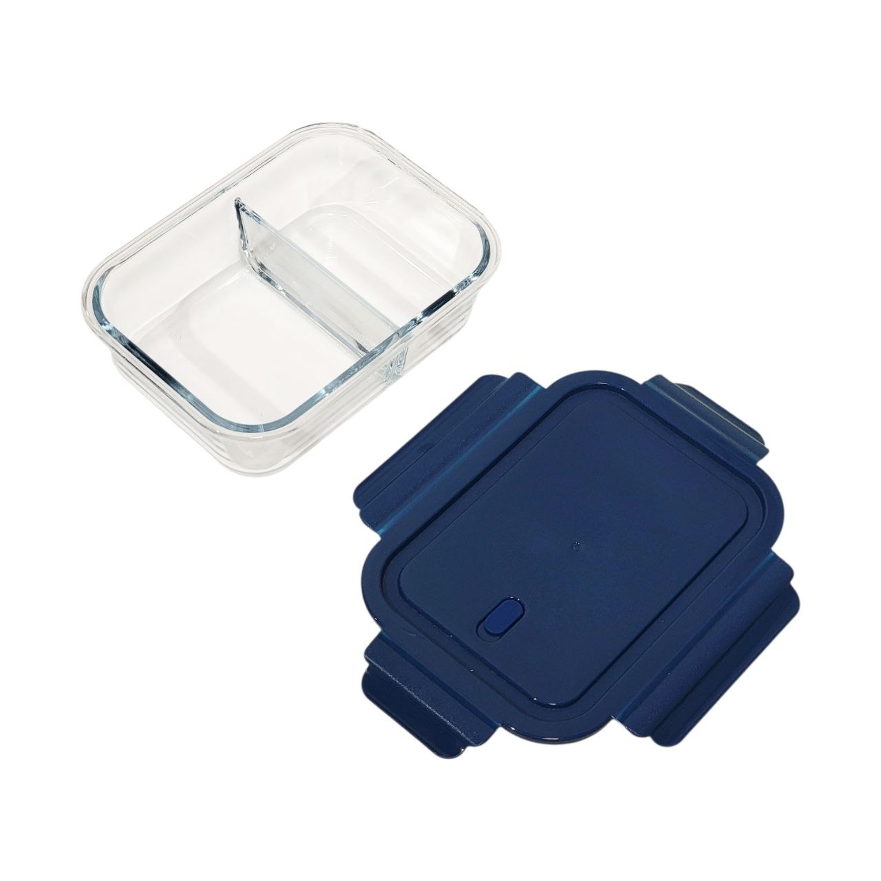 RECIPIENTE PANA PARA ALIMENTOS DE VIDRIO HERMETICO CON VALVULA DE VAPOR CON DIVISION 19X14X7CM