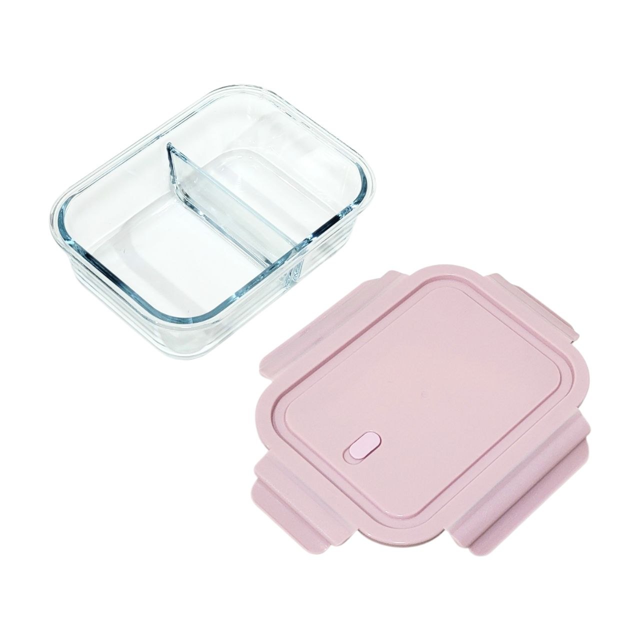 RECIPIENTE PANA PARA ALIMENTOS DE VIDRIO HERMETICO CON VALVULA DE VAPOR CON DIVISION 19X14X7CM