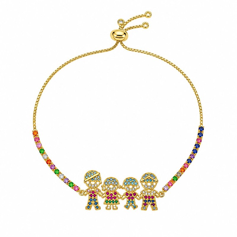 PULSERA DE ENCHAPE PARA DAMA CON DISEÑO DE NIÑOS