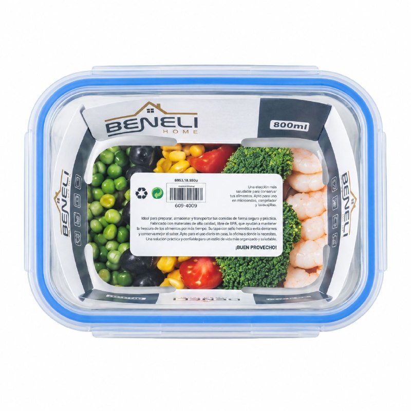 RECIPIENTE PANA PARA ALIMENTOS HERMETICA DE VIDRIO BENELI HOME 330ML