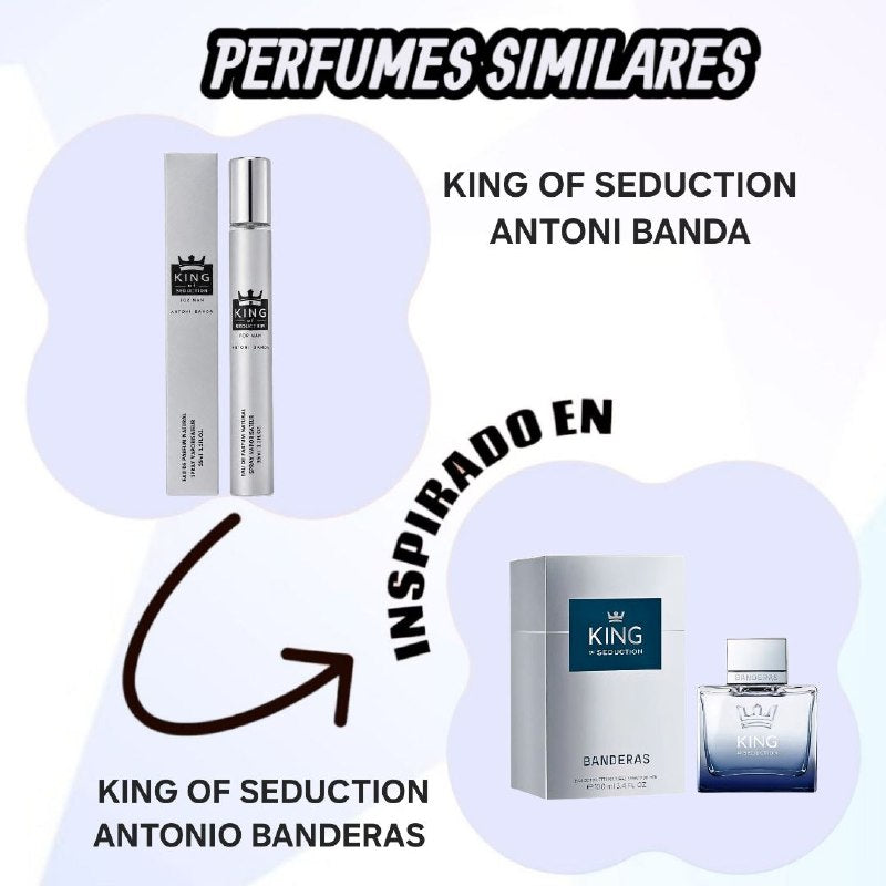 PERFUME EN TUBO PARA HOMBRE KING OF SEDUCTION 134 EDP 35ML (H) (AROMA SIMILAR ANTONIO BANDERAS KING OF SEDUCTION)