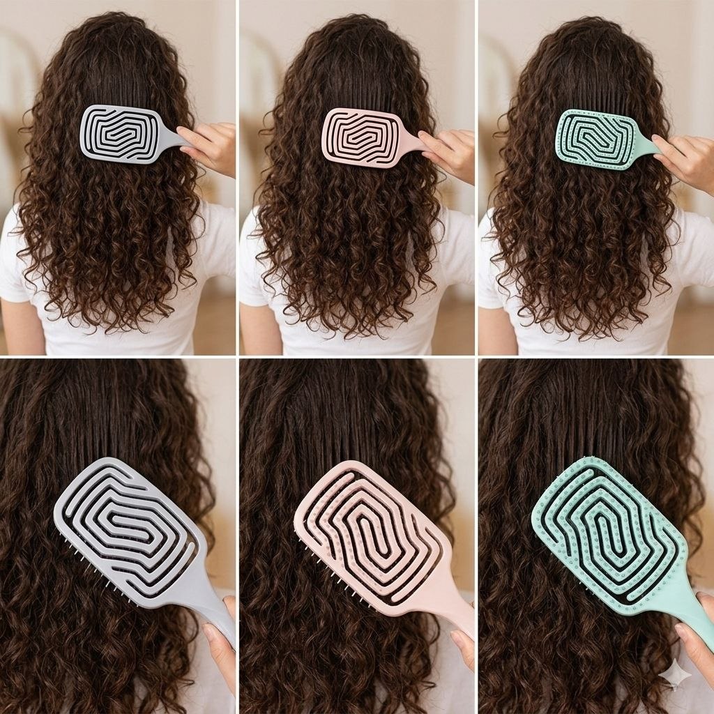 CEPILLO PARA EL CABELLO DESENREDANTE FLEXIBLE CON DISEÑO DE LABERINTO