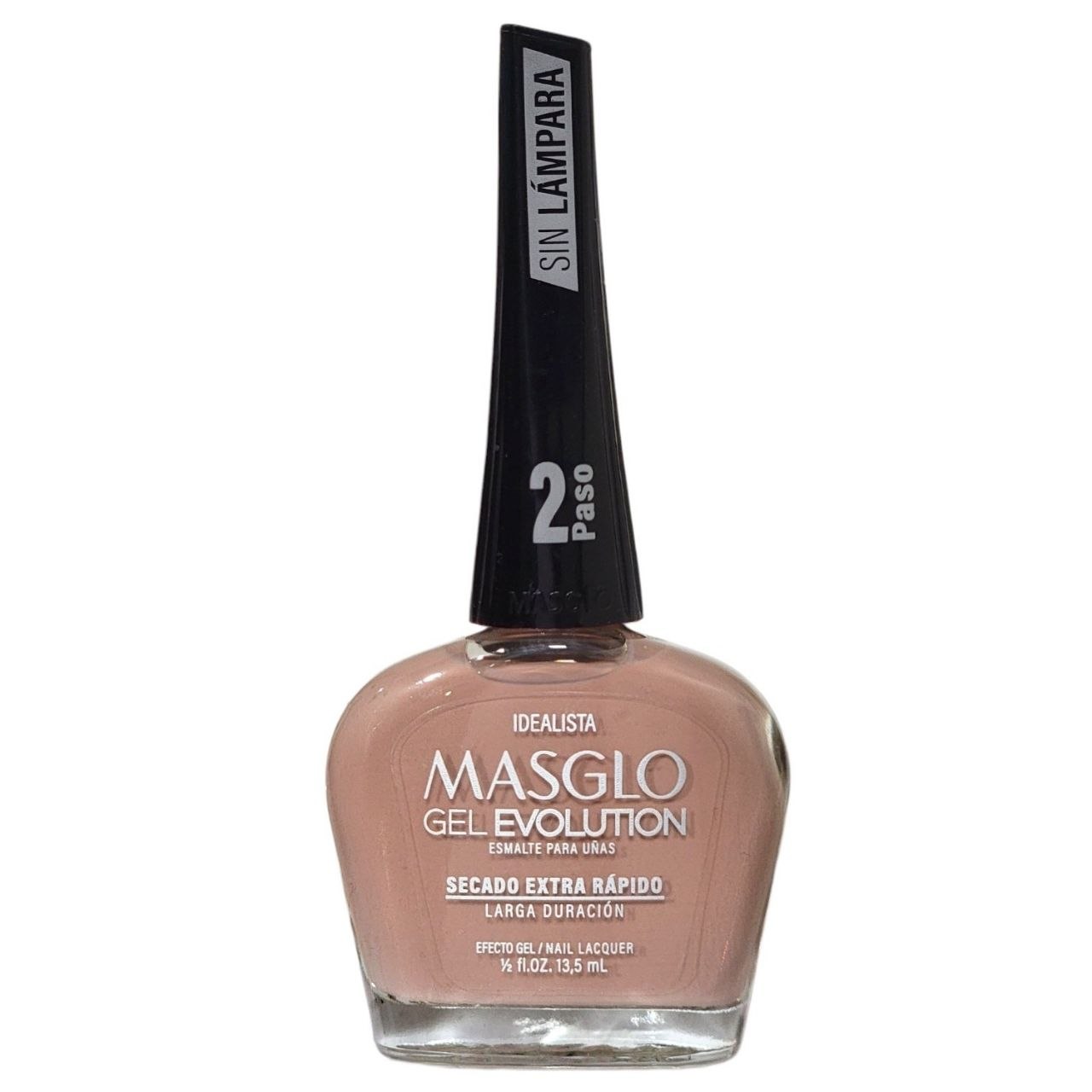 ESMALTE PARA UÑAS DE SECADO RAPIDO COLOR ROSA VIEJO IDEALISTA GEL EVOLUTION MASGLO 13.5ML
