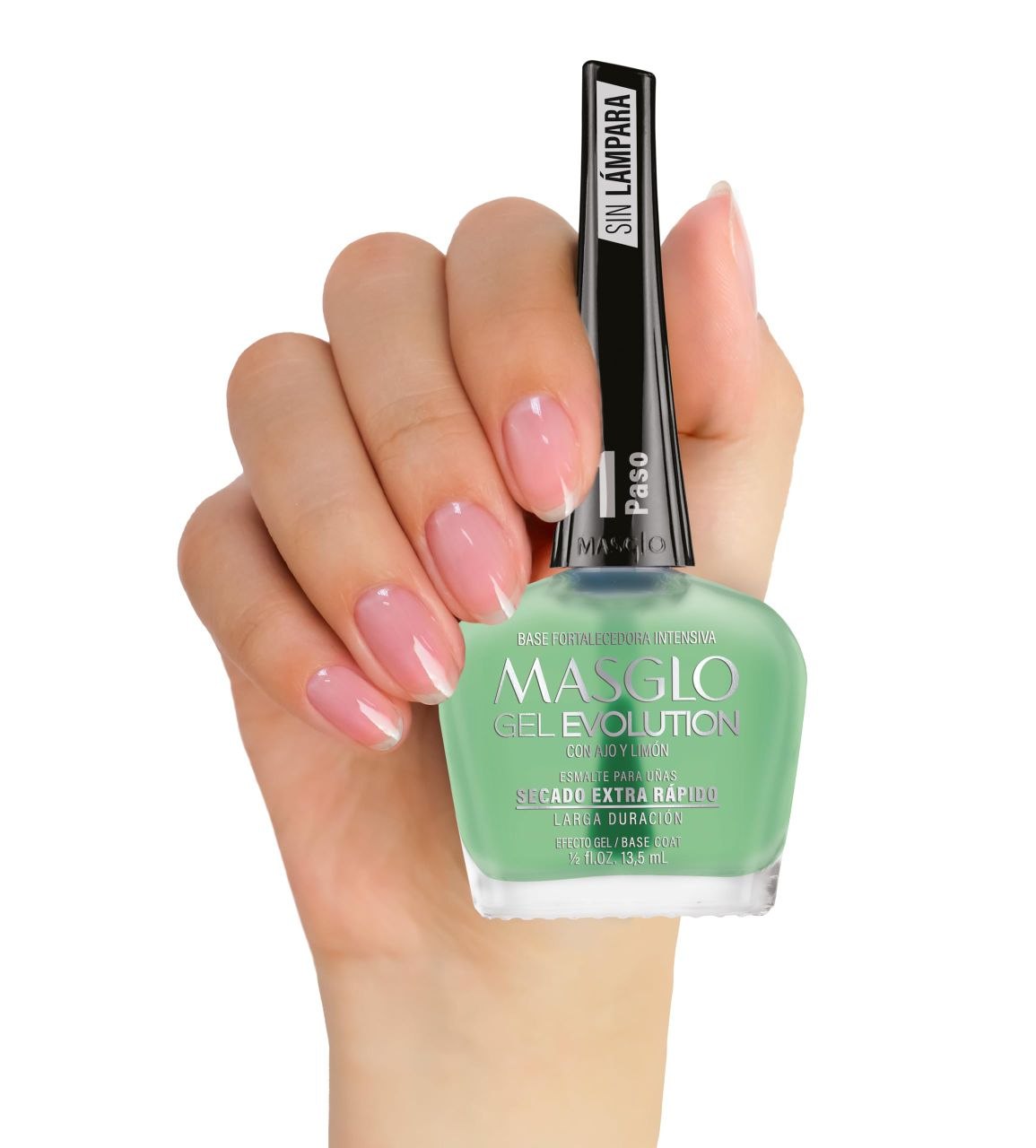 BASE FORTALECEDORA INTENSIVA DE UÑAS CON EXTRACTO DE AJO Y LIMON GEL EVOLUTION MASGLO 13.5ML