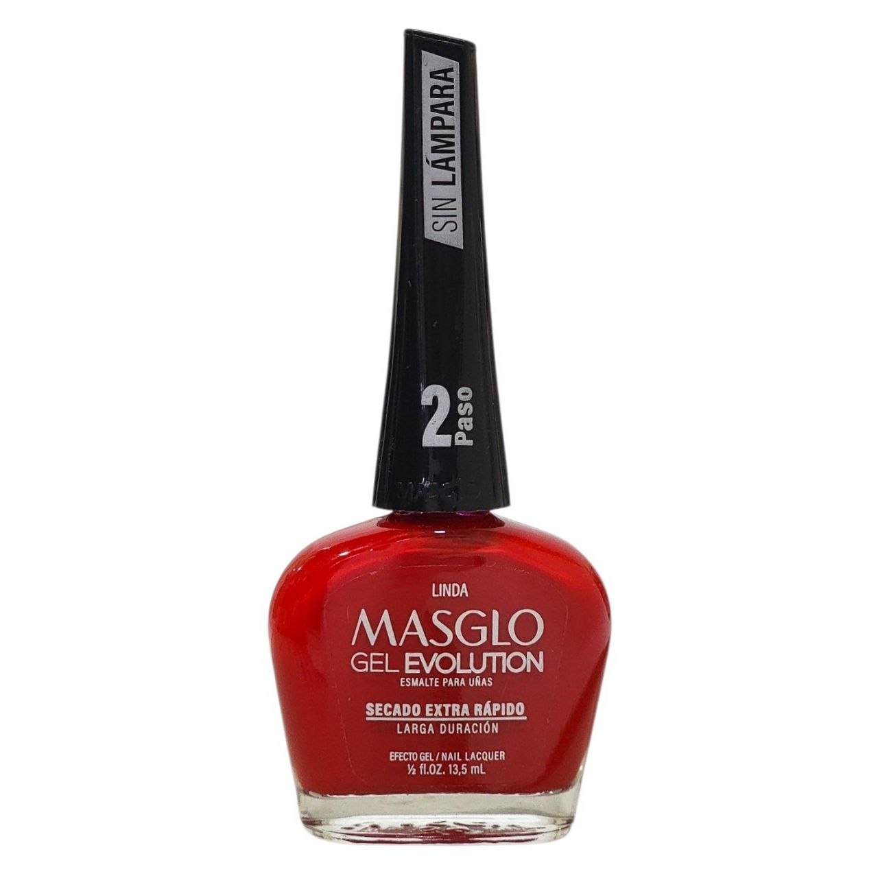 ESMALTE PARA UÑAS DE SECADO RAPIDO COLOR ROJO VIVO LINDA GEL EVOLUTION MASGLO 13.5ML