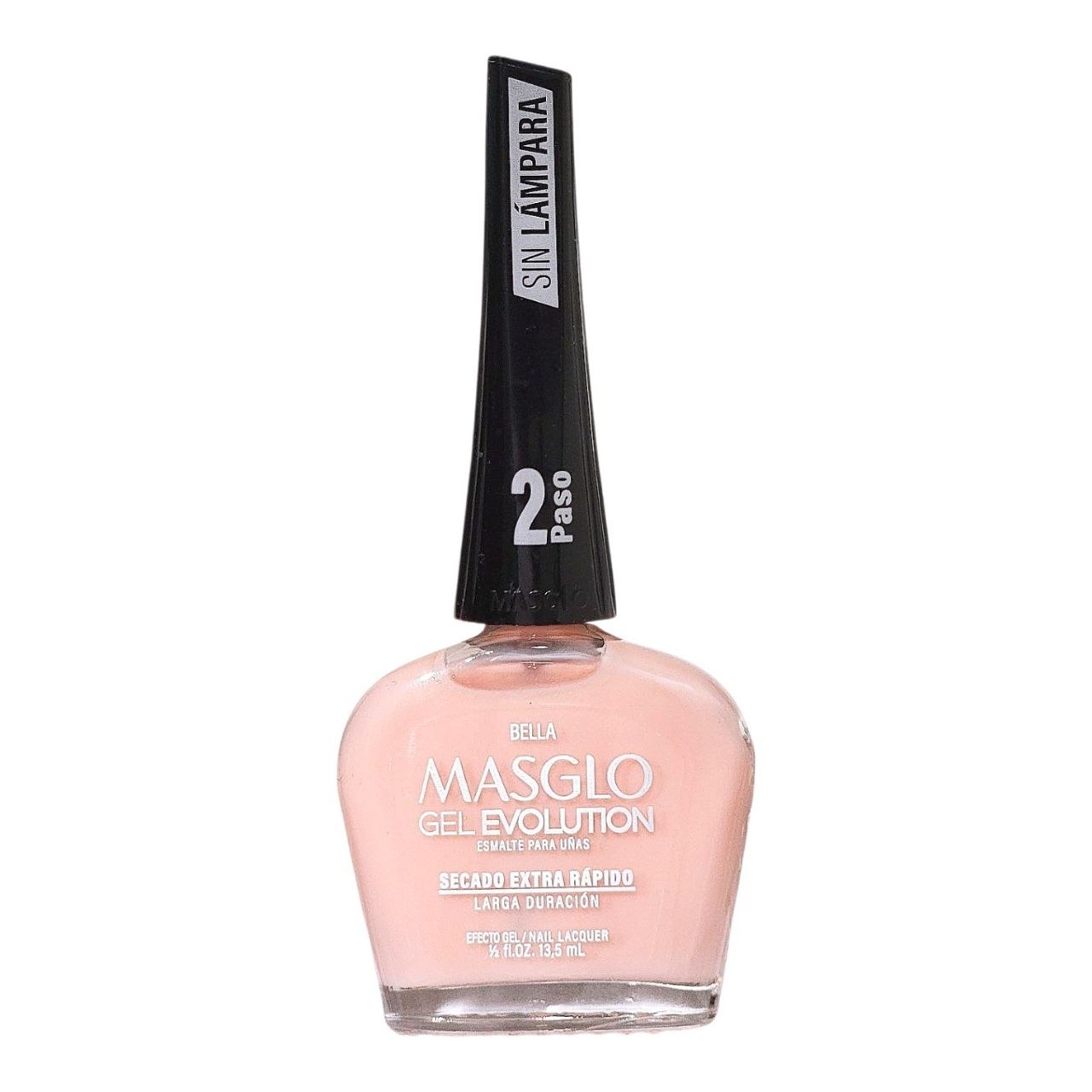 ESMALTE PARA UÑAS DE SECADO RAPIDO COLOR NUDE ROSADO CLARO BELLA GEL EVOLUTION MASGLO 13.5ML