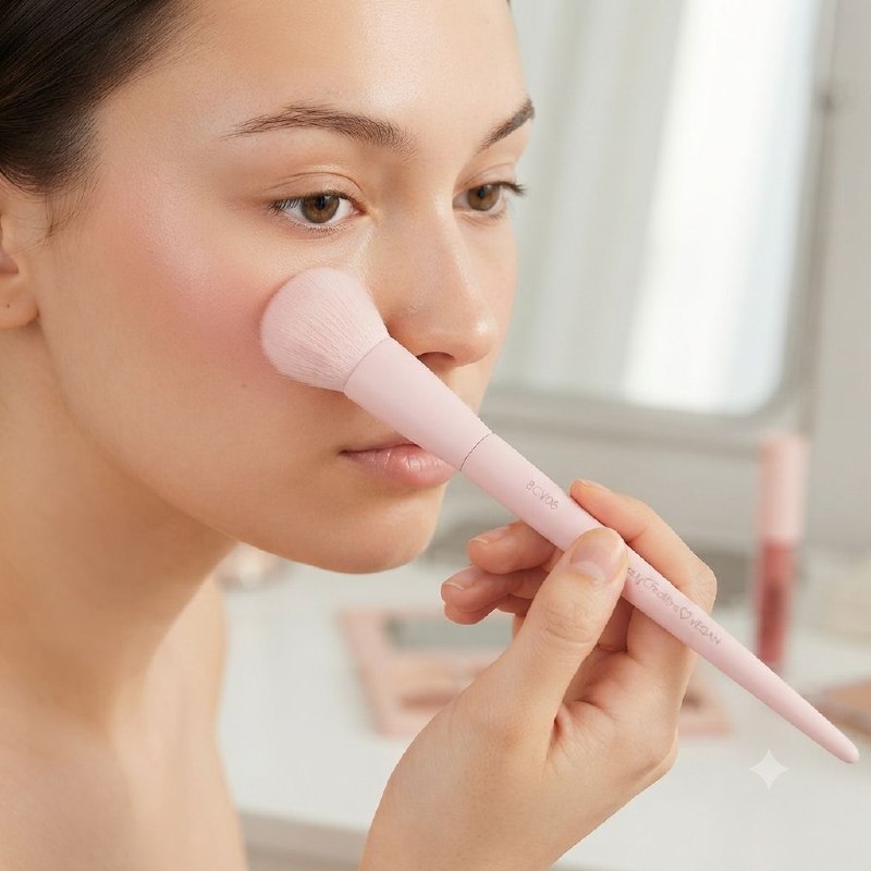 BROCHA DE MAQUILLAJE VEGANA MULTIUSOS CON TECNOLOGIA DE CUÑA BEAUTY CREATIONS